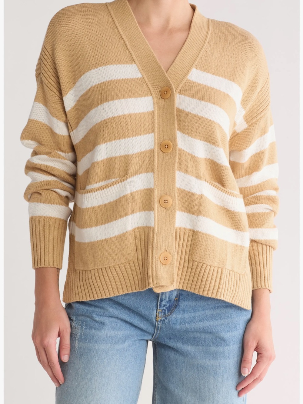 Madewell Stripe Sharon V-Neck Emmett Cardigan